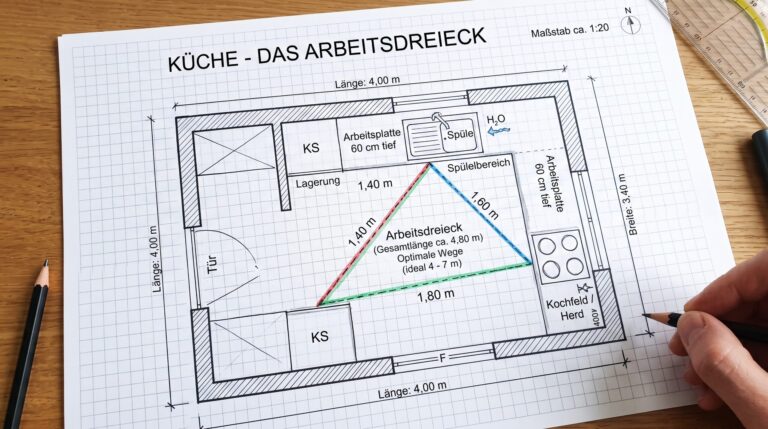 Das Arbeitsdreieck in der Küche: Was es bedeutet und wann es passt