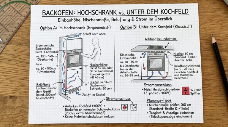 Backofen einbauen: Höhe, Nische und Belüftung