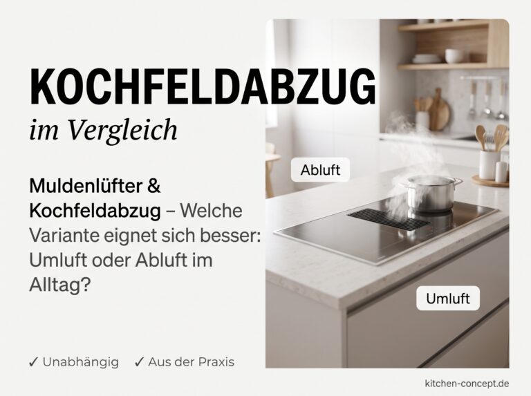 Kochfeldabzug und Muldenlüfter: Umluft oder Abluft?