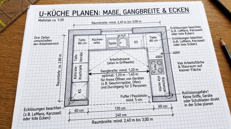 U-Küche planen: Maße, Gangbreite und Ecken