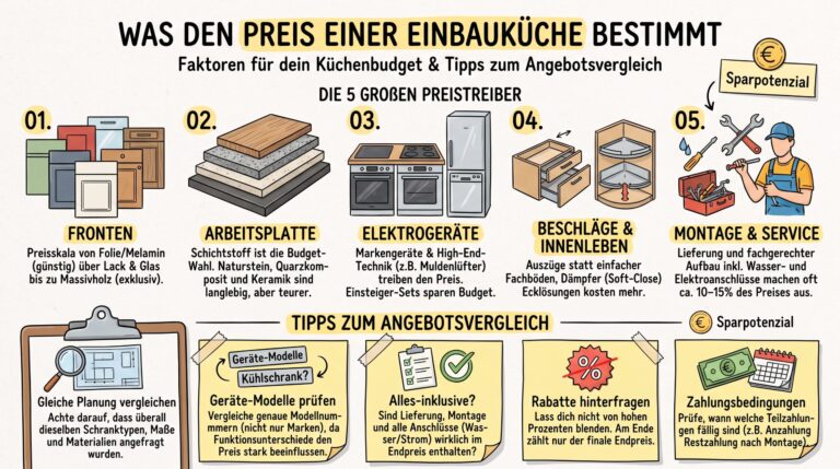 Was kostet eine Einbauküche? Die wichtigsten Preisfaktoren
